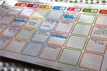 calendario familiar por colores